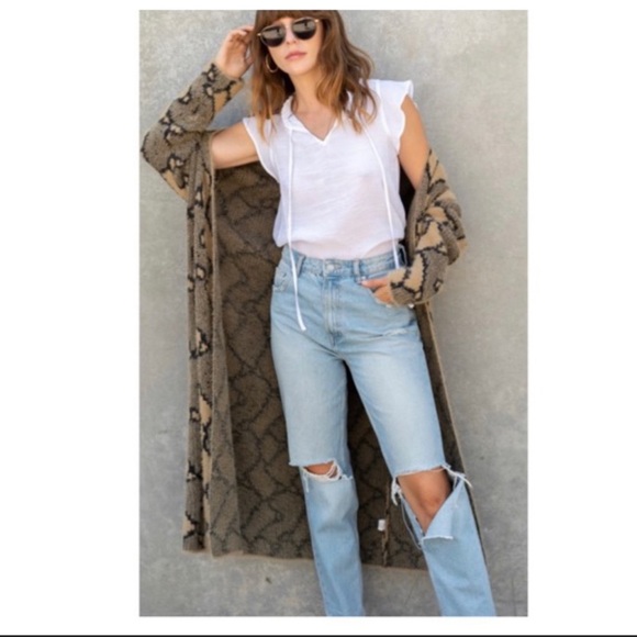 ABSOLUTELY FABULOUS LONG SWEATER SNAKESKIN JACKET - Picture 8 of 8